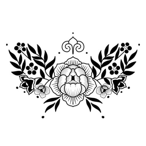 This would work as a sternum or chest piece! What do you reckon?? #floraltattoo #flowertattoo #ornam