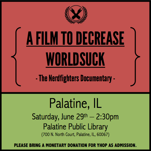 Illinois Nerdfighters! Don’t forget your screening of the film is this Saturday at the Palatine Public Library! Make sure to RSVP to the Facebook event, and reblog to let your friends know about it!