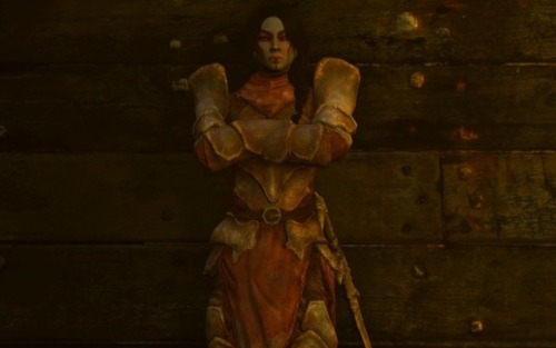 Dunmer GalsOlvyia- Necromancer with sticky fingers and lover of history. One of the twin daughters o