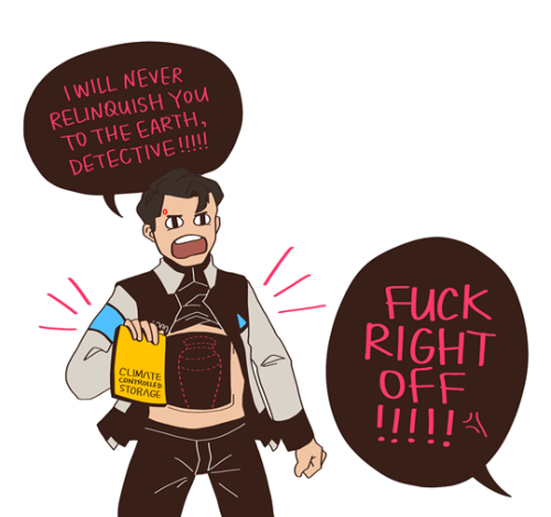 Bonus post: continued from previous cemetery shenanigans. RK900 has to put up with so much of Gavin’