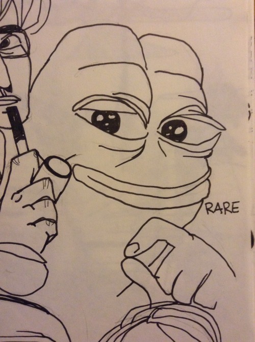 icedax:  all my years of art experience has worked up to this one free hand drawing of Pepe. This is my peak. It all goes downhill from here.