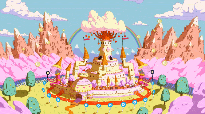 mightyenawolf:  The Candy Kingdom over the centuries.   Peeps’ll never starve in