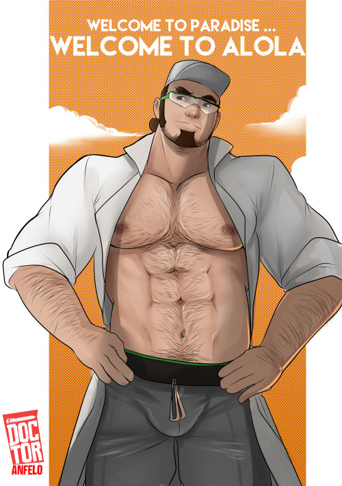 doctor-anfelo:   I know most of you were excited about the starters and the legendaries from Pokemon sun & moon , but I was more excited about the new thick and shirtless professor Kukui ♥ [Patreon] [Facebook] 