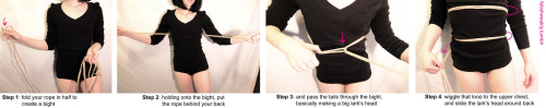 fetishweekly:Shibari Tutorial: Mirror Harness♥ Always practice cautious kink! Have your sheer