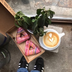 tinets:pride doughnuts and a delicious latte, what more could I ask for (at Spreadhouse) 🌈