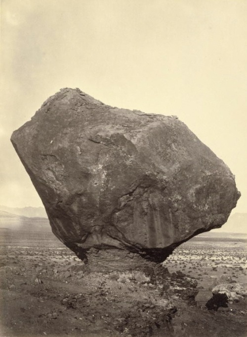 design-is-fine:William H. Bell, Perched Rock, Rocker Creek, Arizona, 1872, Albumen silver print, USA