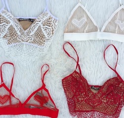 forloveanlemons:  For Love and Lemons Bat Your Lashes Bra and Be Mine Bralette