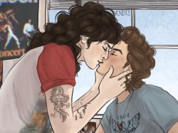 yendts:steve and eddie in their new apartment they bought in the city far away from