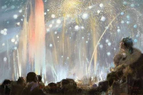 having-it-all:Firmin Baes (1874 - 1943) The Fireworks, 1937