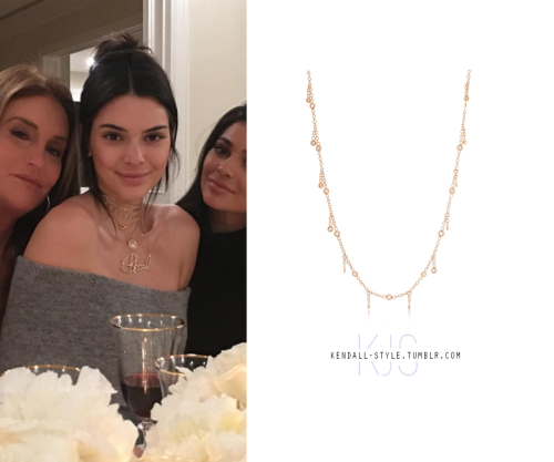 Kendall Jenner | Thanksgiving | November 24, 2016  JACQUIE AICHE Diamond Shaker Necklace- $5,375.00 