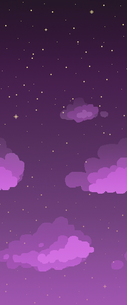 ediblepurple:  I got a request for a nighttime/space background with a purple sky and yellow stars, 