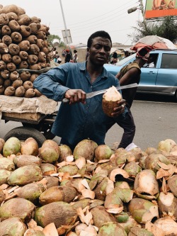 blackstarzulu:  Fresh Coconuts in Accra, Ghana Photo by Lloyd Foster