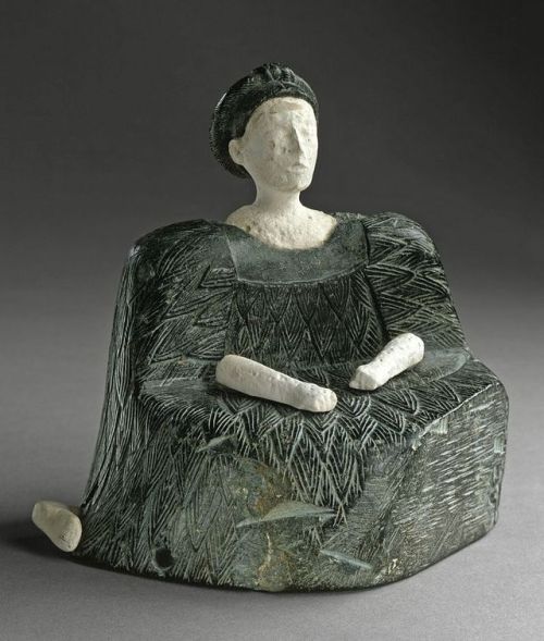 worldhistoryfacts: Seated female figure, ca. 2000 BCE, Bactria. Bactria was located in modern northe
