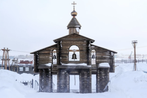 The Norilsk “Golgotha” memorial commemorating the prisoners of Norillag, Norilsk Corrective Labour C