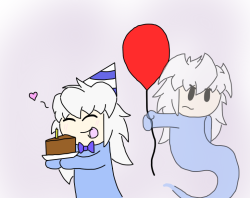 askmirroryugioh:   scratchcatstrut : “I Hope You Like Cake!” “Here” ((Happy Birthday From HowToTrainYourYami &lt;3))  “Ah, You shouldn’t have.” 