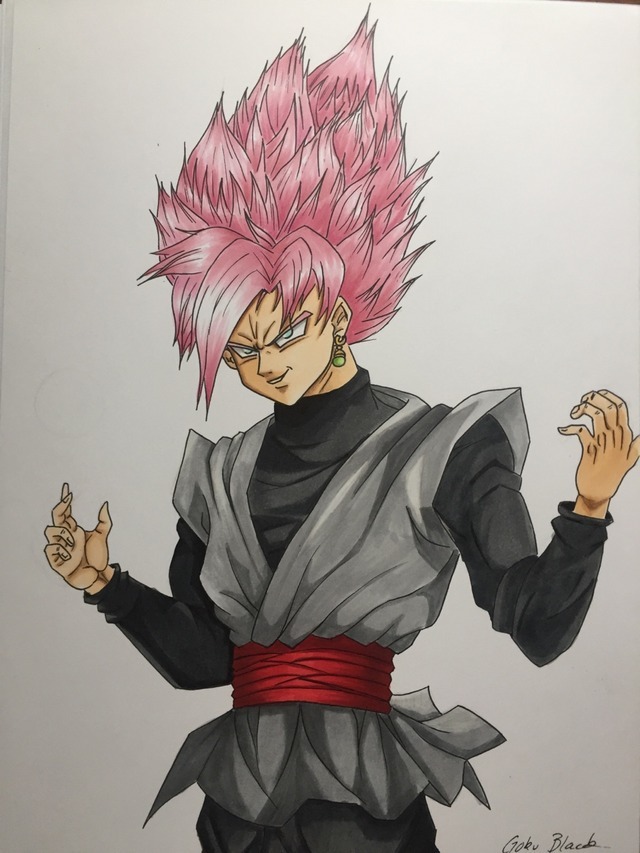 Como desenhar o goku black, super sayajin rose 