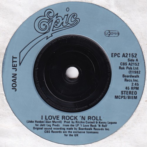 JOAN JETT &amp; THE BLACKHEARTS - I Love Rock'n Roll 7&quot; (1982/US)uk press