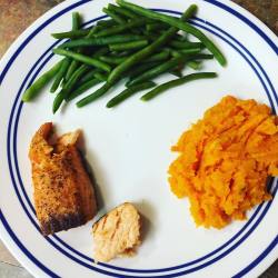 Faithgetsfit:  Dinner Tonight Was Salmon, Green Beans, And Sweet Potatoes! #Yum #Eatclean