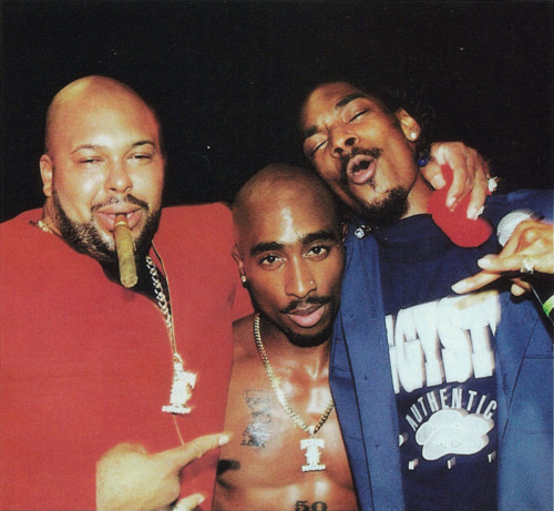 90shiphopraprnb:Suge Knight, 2Pac and Snoop Dogg