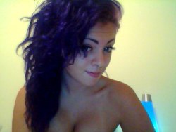sellmeyour-soul:  i use to be cute and tan and my hair was curly and purple and i miss it a little bit