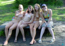 nakedgirlsdoingstuff:  Camping with pals.