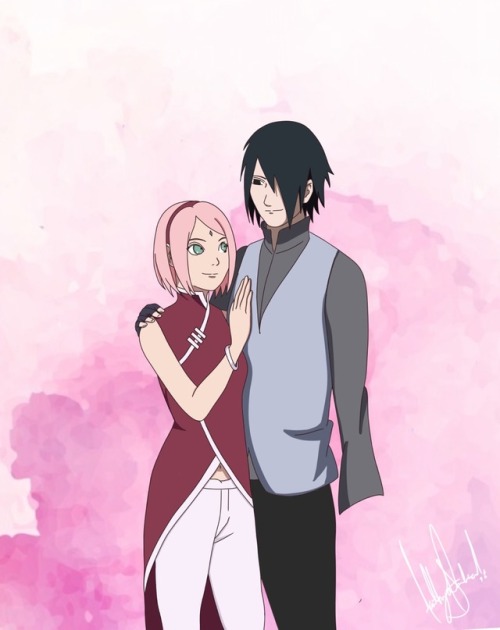 Porn photo appleheadss:  Sakura and sasuke with different