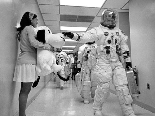 One of my favorite astronaut pictures.  The crew of Apollo 10 heading out to the launch pad. Headed 