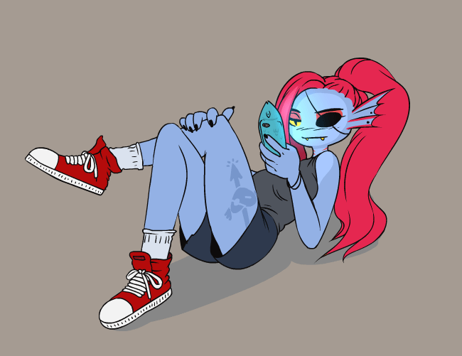 chelodoy: Undyne some  vector practice   https://twitter.com/ChelodoyArt 