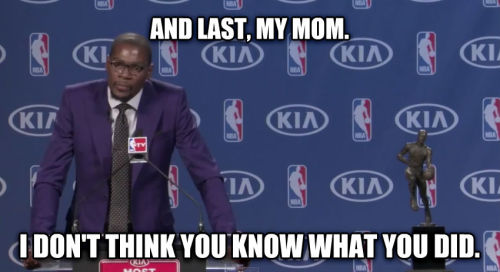 shadycatz: doubleadrivel: heartofthacards:ilikelivingintoday:Kevin Durant talks about his mom during