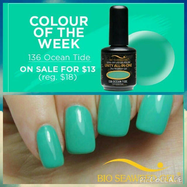 This week’s #COTW from @bioseaweedgel is #BSGOceanTide!! Snag it and be sure to use my discount code ELLEC for $10 off your order! #bioseaweedgel #IloveBioSeaweedGel #nails #polish #nailpolish #nailart #gelpolish #gel #gelmanicure #gelnails