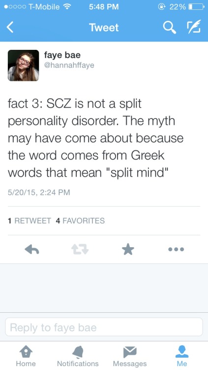 worthlesswalnut:In honor of Schizophrenia Awareness Week I have been tweeting out facts about schizo
