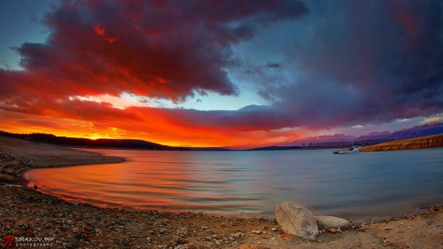 Koprinka dam sunset, Rose Valley, central Bulgaria