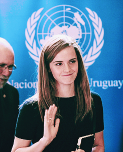 petite-blonde-and-snarky:Emma Watson attends an event for women at the Parliament in Uruguay (Septem