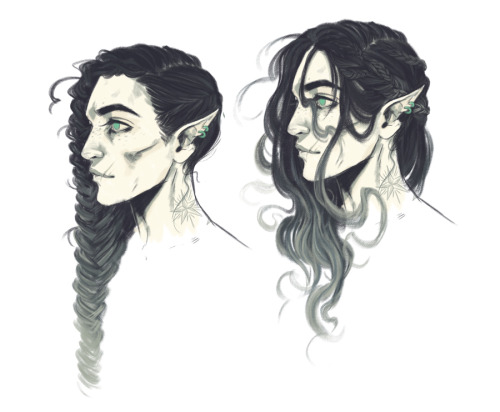 When Im Bored/tired/stressed I Sketch Hairdos, Mostly For My Swashbuckling Rogue. He Needs More Fancy