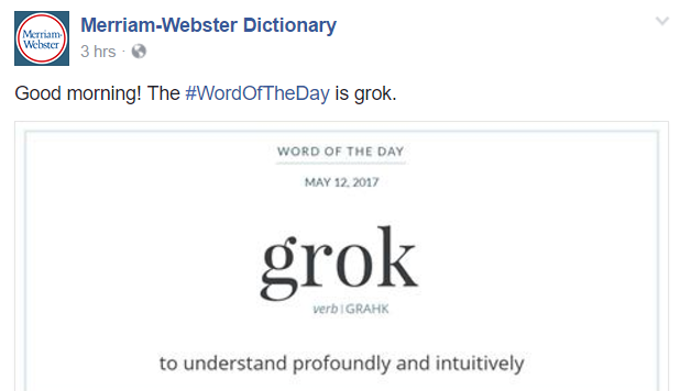 zelderonmorningstar:  WTF? Grok is apparently a real word?