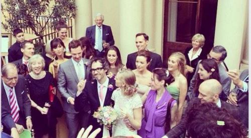 030891posts:  Benedict Cumberbatch and his girlfriend Sophie Hunter at James Rhodes’ wedding, 27 September 2014 