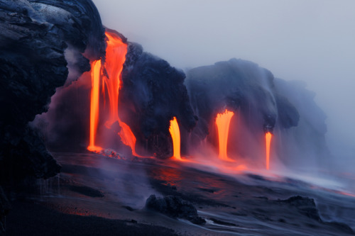 bombing:Lava meets water off the shores of HawaiiPhotos by Nick Selway