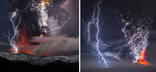 itscolossal:Towering Plumes of Volcanic Smoke Mix With Streaks of Lightning in Photographs by Franci