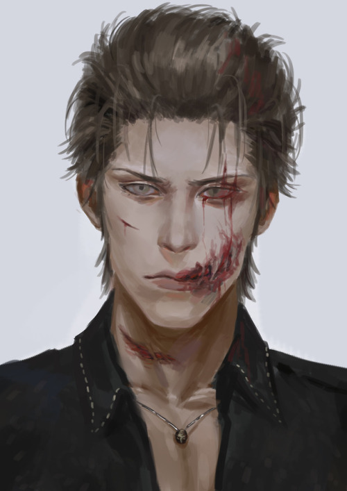 [WARNING: GORE]Ignis painting I did for a friend @apocalypsis-marexus. Finally did a sorta? decent p