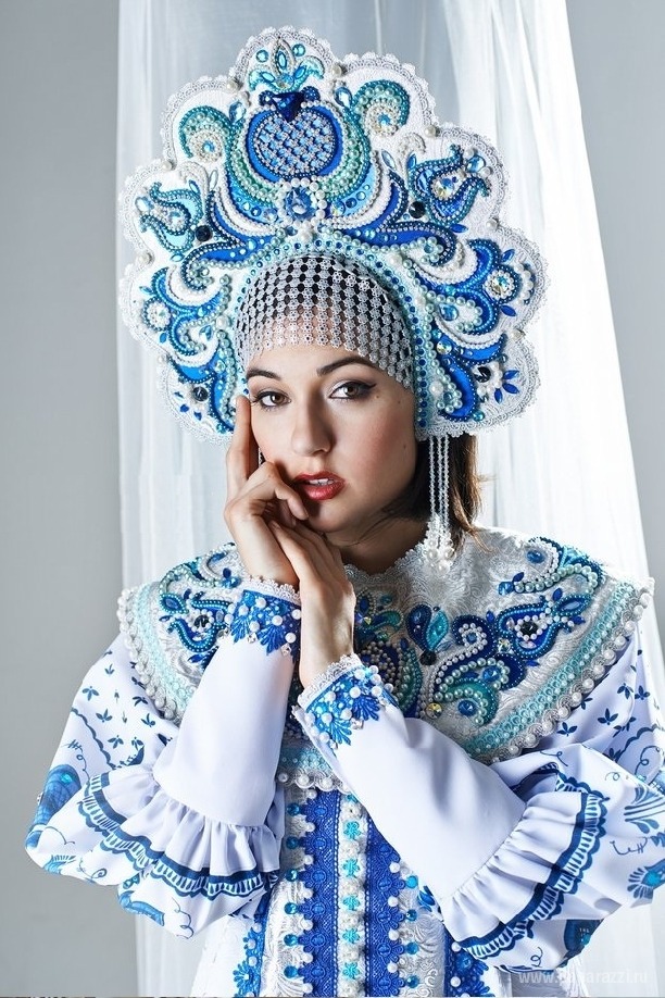 sensualspectrum:  Sasha Grey  in a traditional Russian kokoshnik and costume the