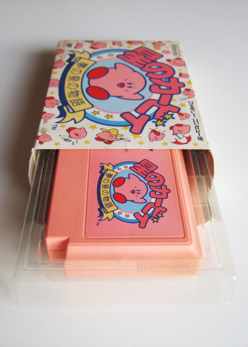 on-off-switch: Japanese box and cartridge for Kirby’s Adventure. Released in 1993 for the NES.