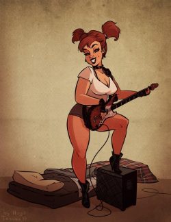 Commission - Grunge Cartoon Pinup For Fellow Newgrounder Http://Twobyfour.newgrounds.com