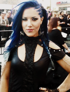 k-0-d-a-m-a:  Alissa White-Gluz and Doyle at Golden Gods Awards 2014. 