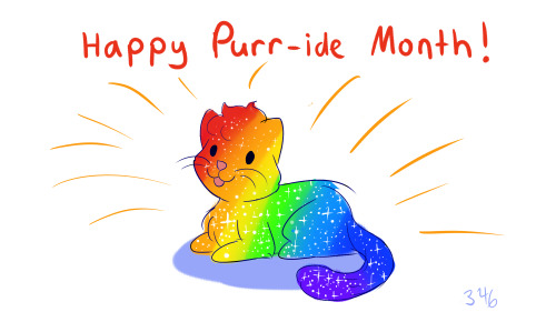HAPPY GAY MONTH! Here are a few of my favorite purr-ide cats I’ve drawn over the years :3. 
