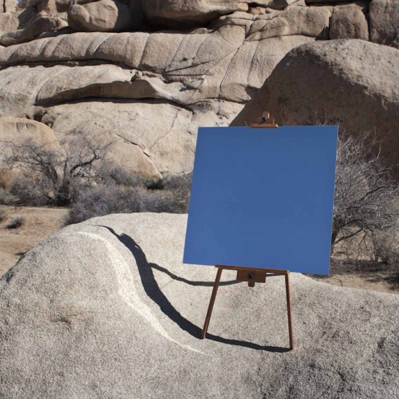 Photographs of Mirrors on Easels that Look Like Paintings in the Desert by Daniel