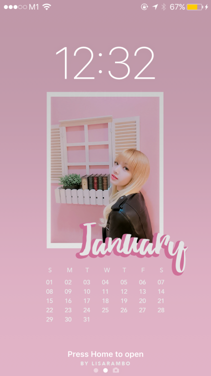 #LISA iPhone 6 Calendar Lockscreen“ Month of January ”Dimensions: 750 x 1334Download htt