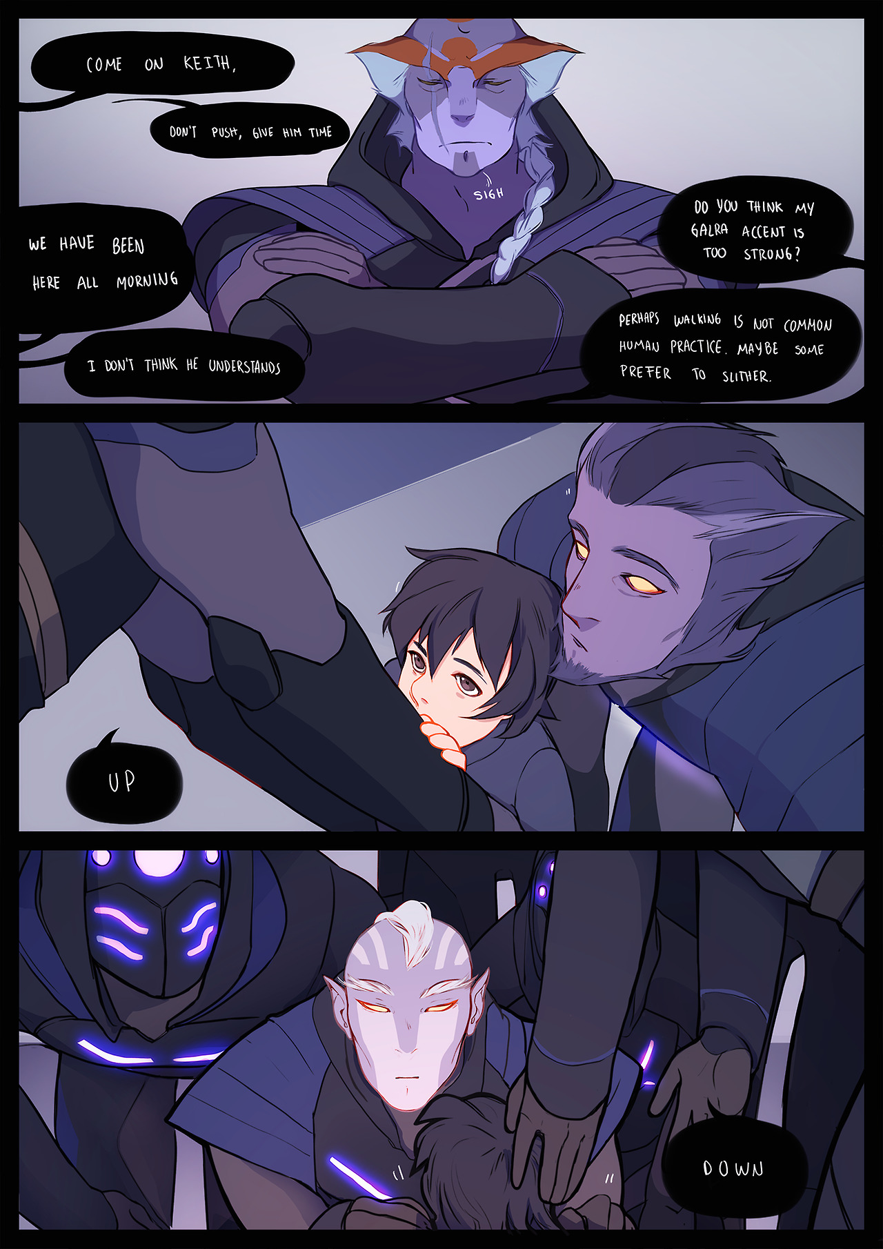 drisrt:The one where they think they’re teaching Keith how to walk but it turns