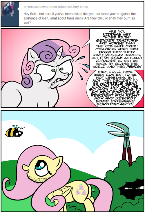 ask-fury-belle:  Fury Belle #31 - Flutterguy  …@_@ Run, Flutterguy! Run!