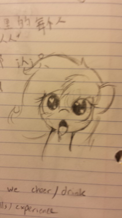 theonlycottoncandy:  Cotton Candy at the bottom is wondering why Mod draws so many suggestive sketches during class.  Probably cause I didn’t jerk off this morning.  x3