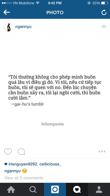 Thỉnh thoảng lại thấy quote của mình đâu đó trên IG :))